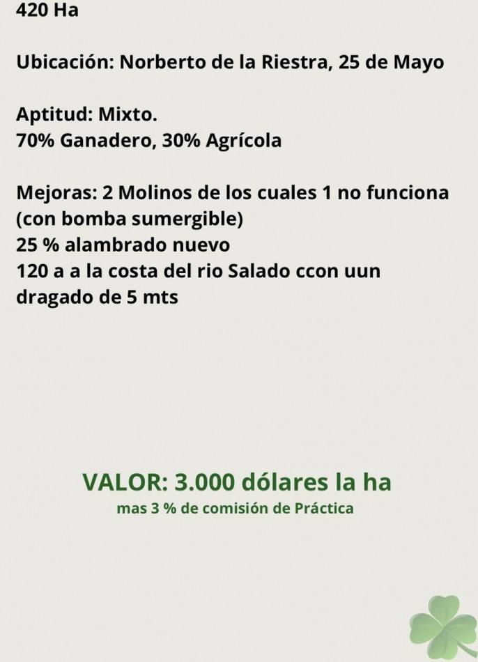420 ha Mixtas - De La Riestra