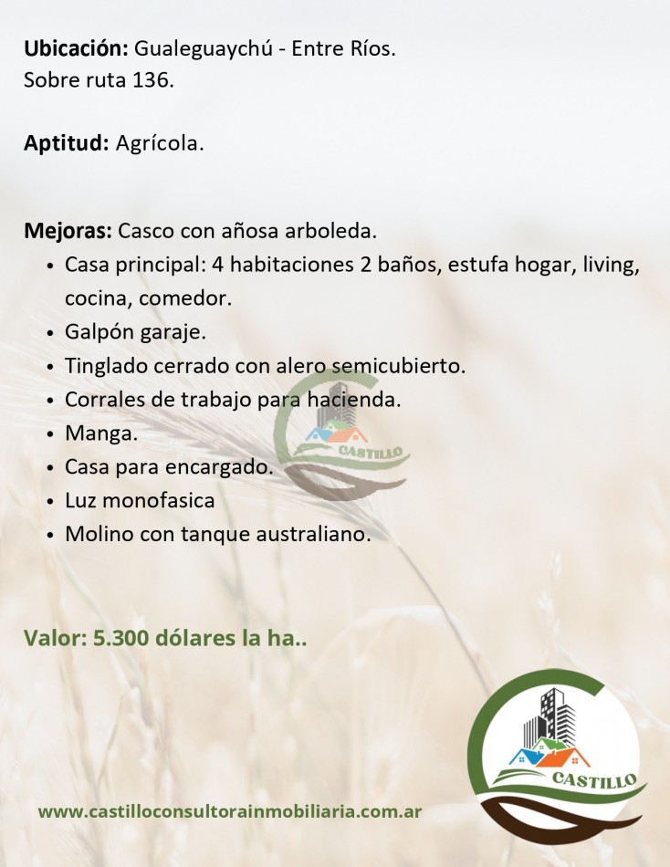 137 ha agricolas - Gualeguaychu