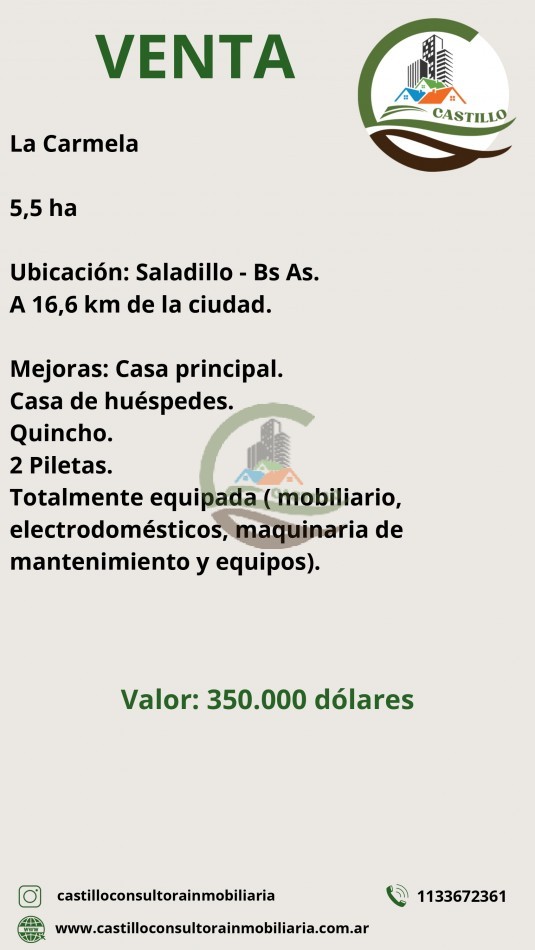 5,5 ha Estancia La Carmela - Saladillo
