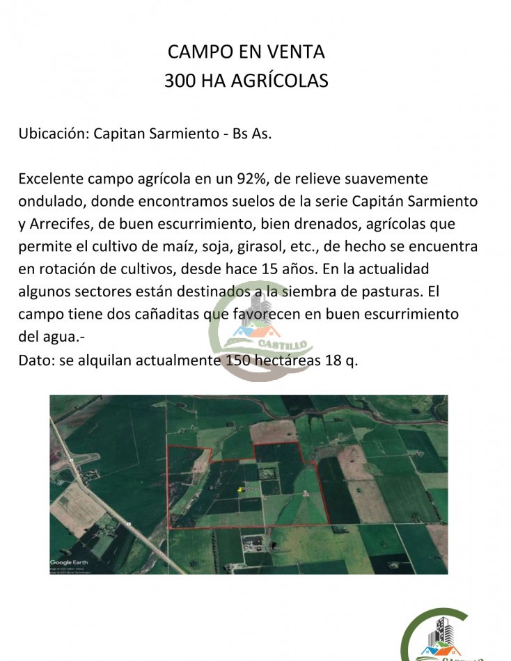 300 ha Agricolas - Capitan Sarmiento