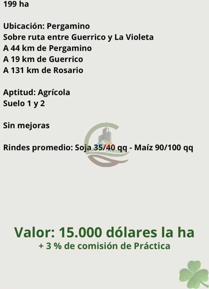 199 ha Agricolas - Pergamino 