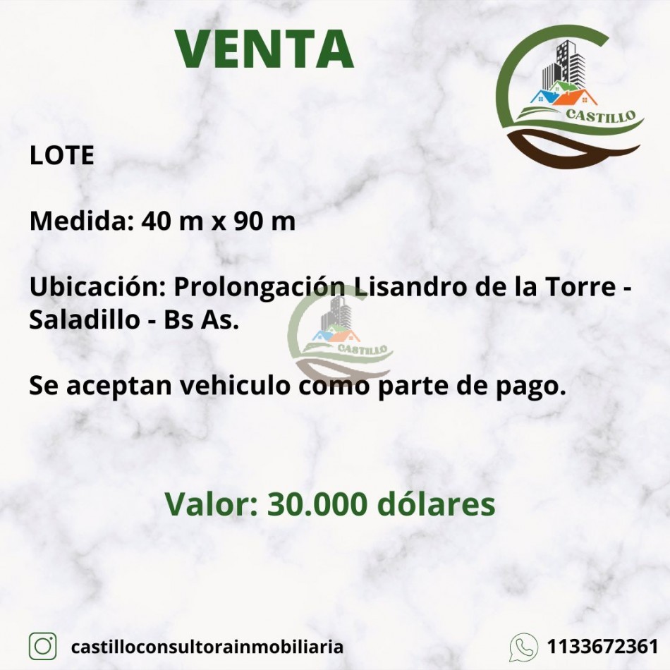 Lote 40 x 90 - Saladillo