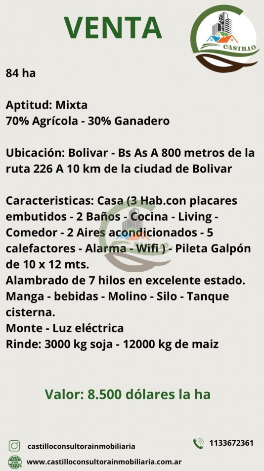 84 ha mixta - Bolivar