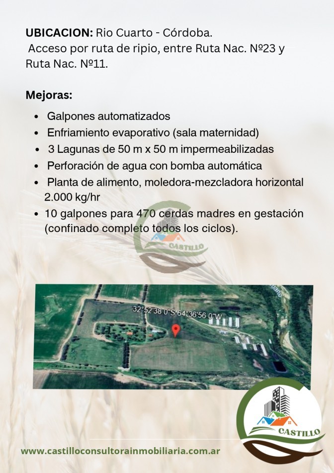 15 ha granja porcina - cordoba