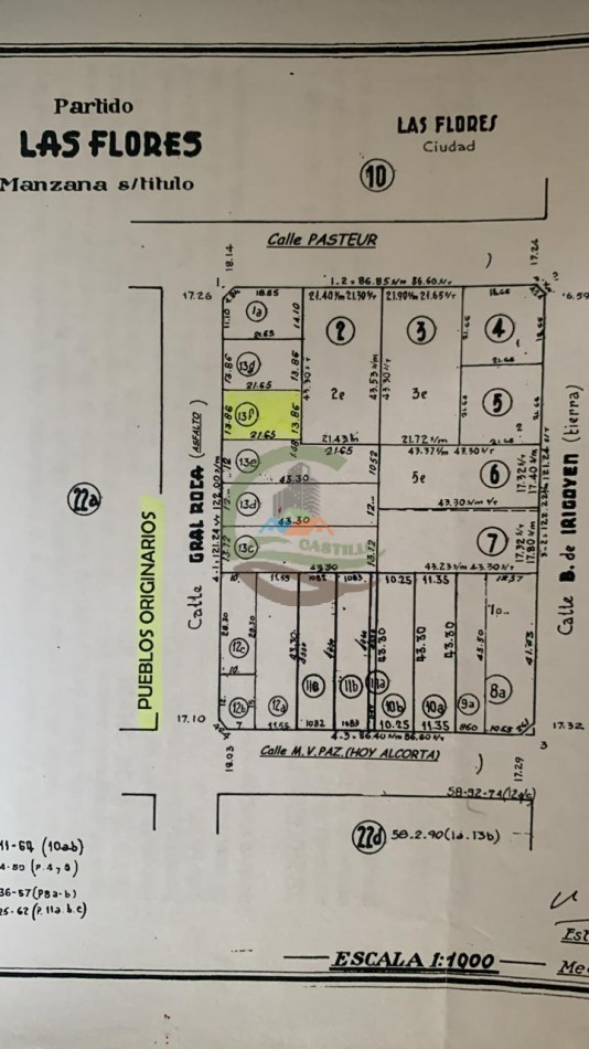 Lote de 13,86 x 21,65 - Las Flores