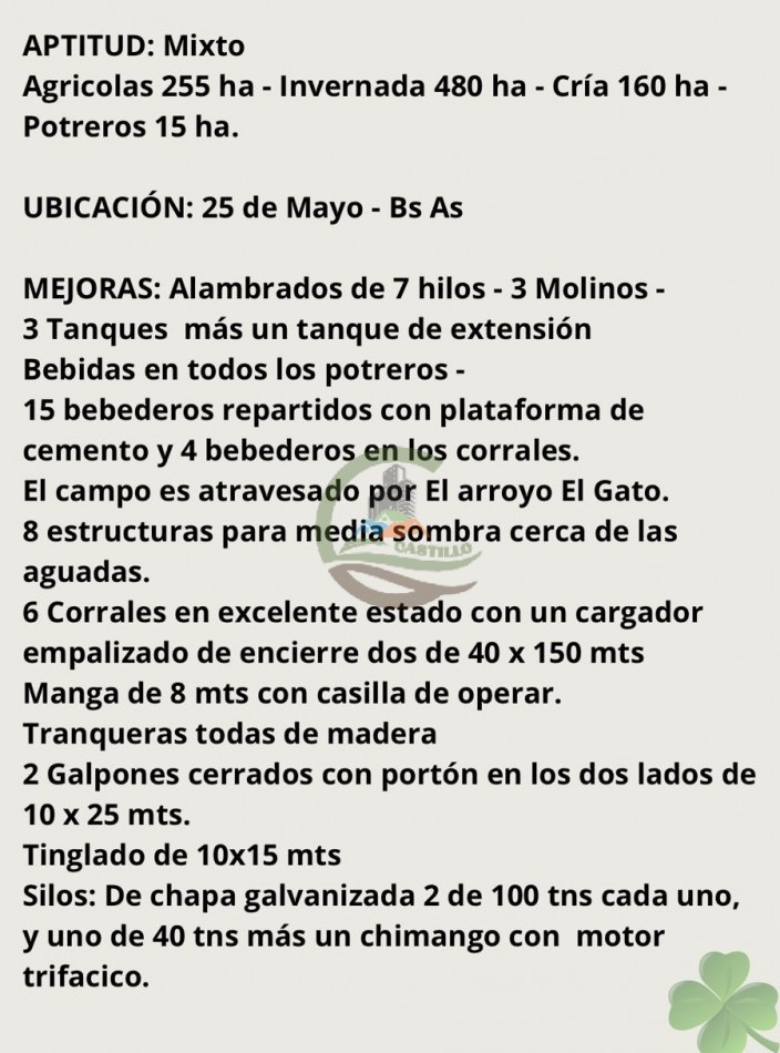 910 ha Mixto - 25 de Mayo