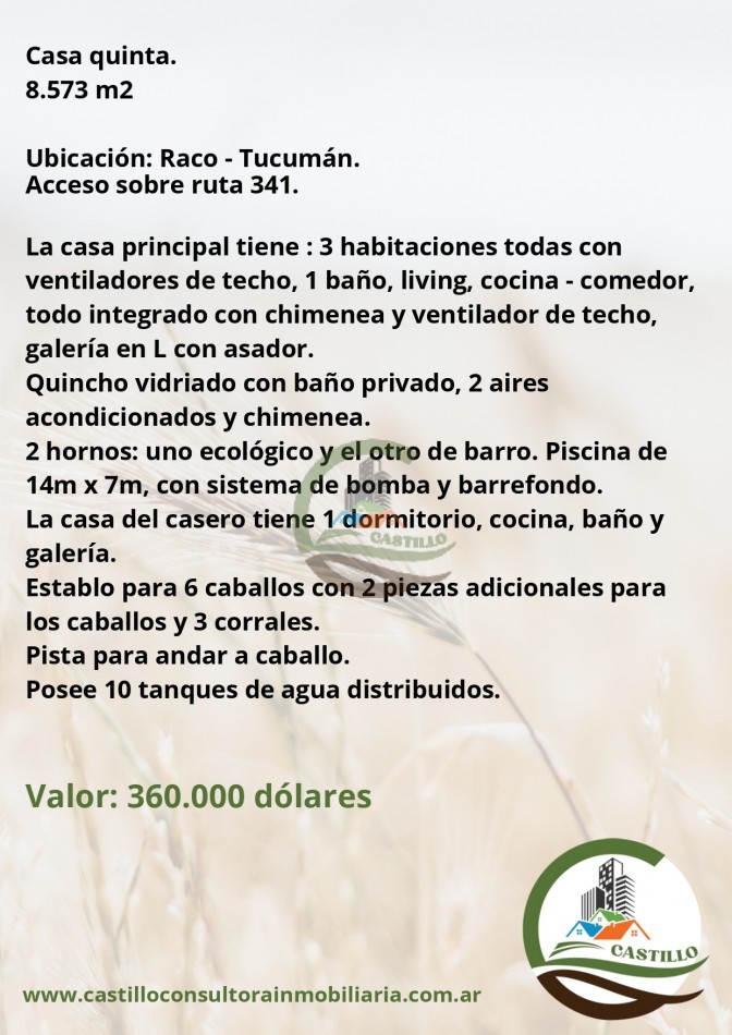 casa quinta - raco tucuman