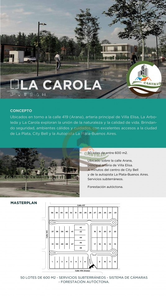 Lotes 600 y 1200 m2 Barrio cerrado - Villa Elisa