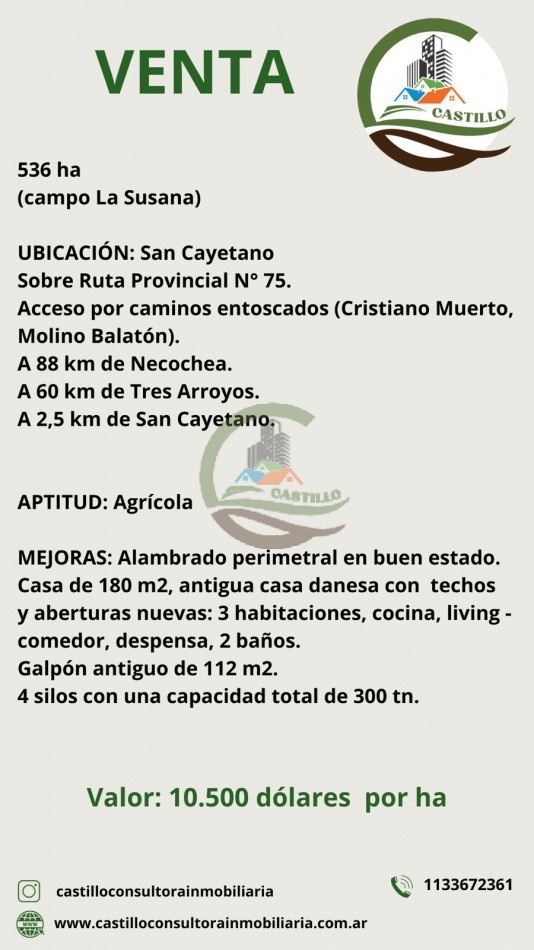 536 ha Agricolas - San Cayetano