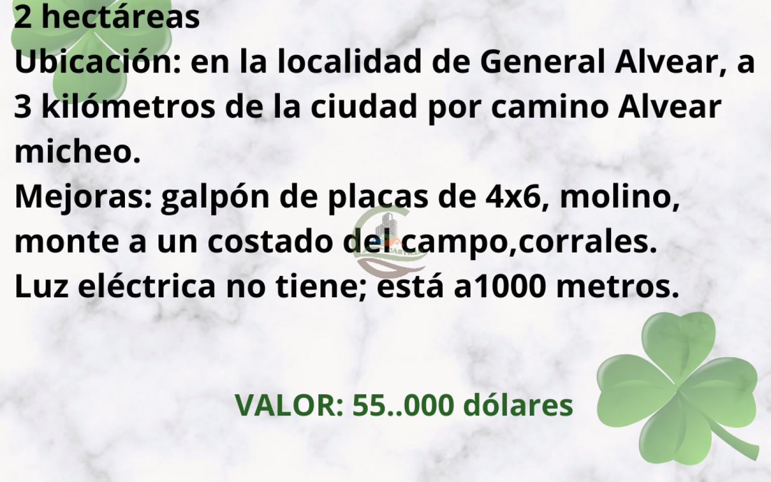 2 ha Ganaderas - Alvear