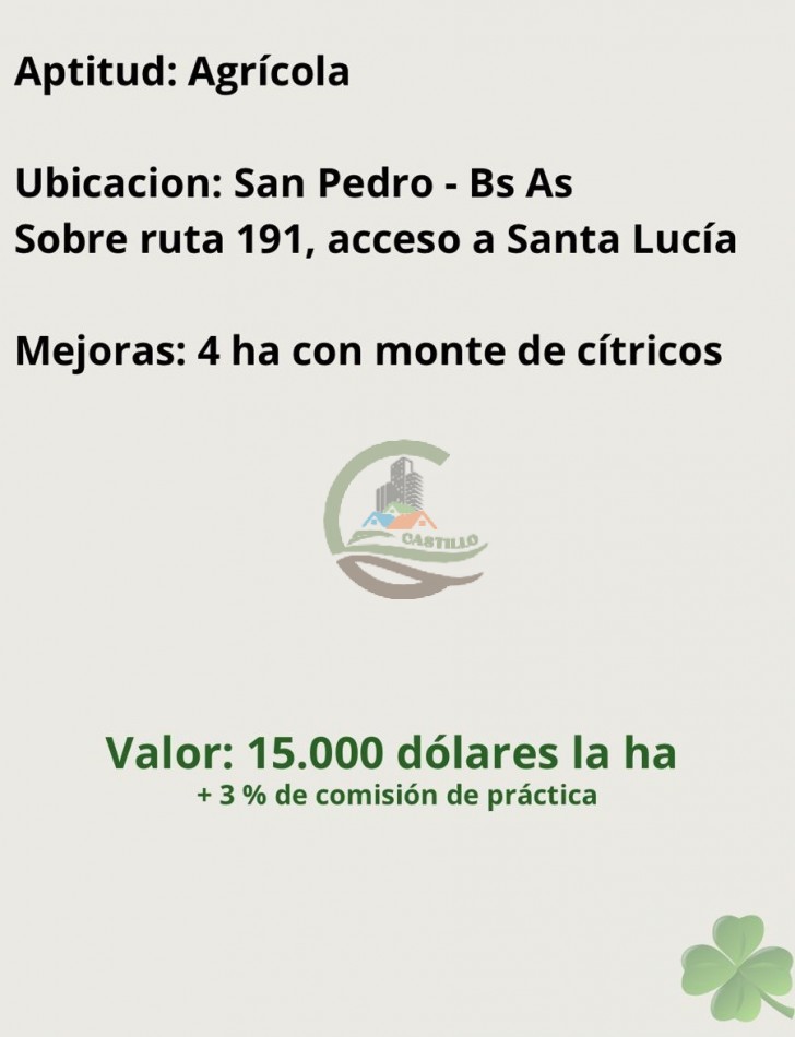 158 ha agricolas - san pedro