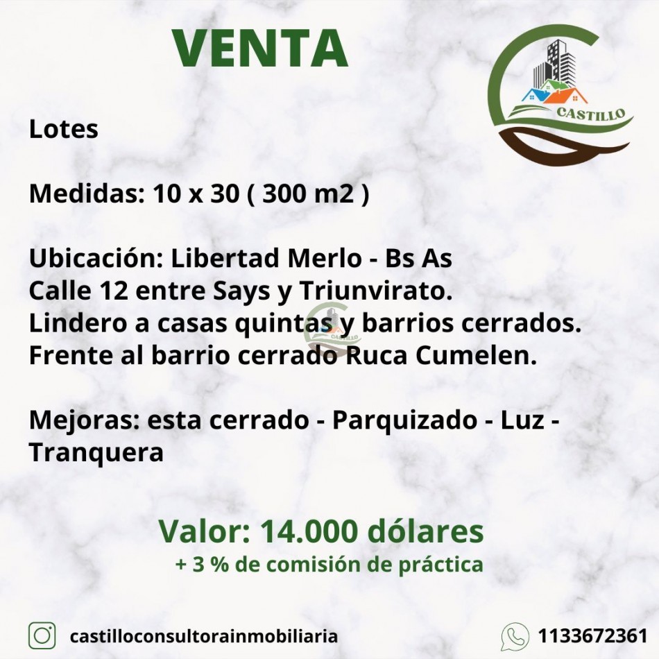 Lotes 10x30 - Merlo