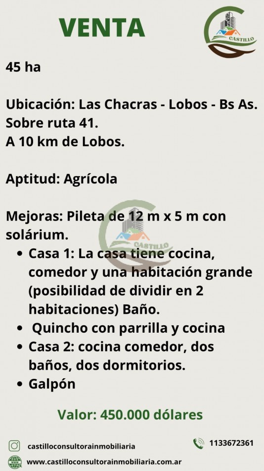 45 ha Agricolas - Lobos