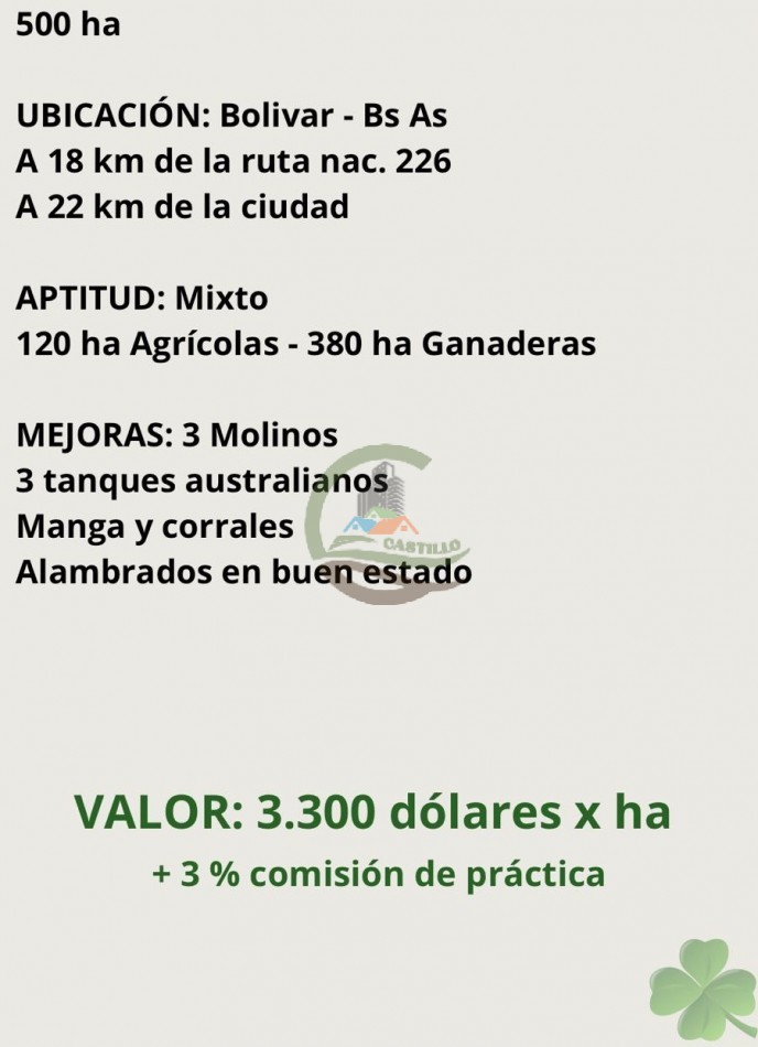 500 ha Mixtas - Bolivar