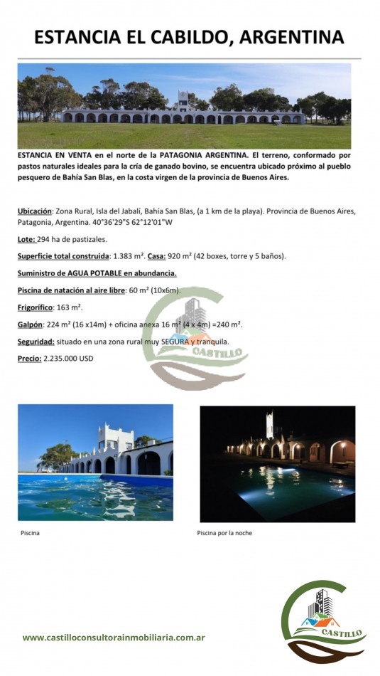294 ha ganadero - bahia san blas