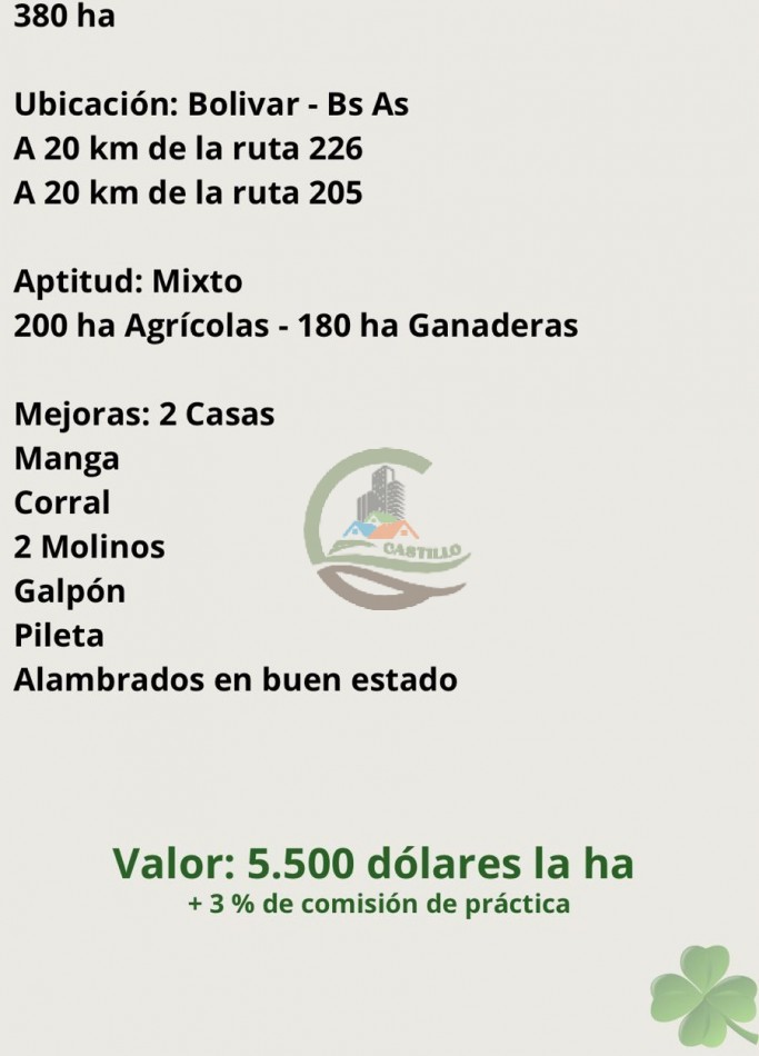 380 ha Mixtas - Bolivar