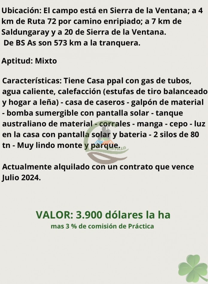 100 ha MIxtas - Sierras de la Ventana