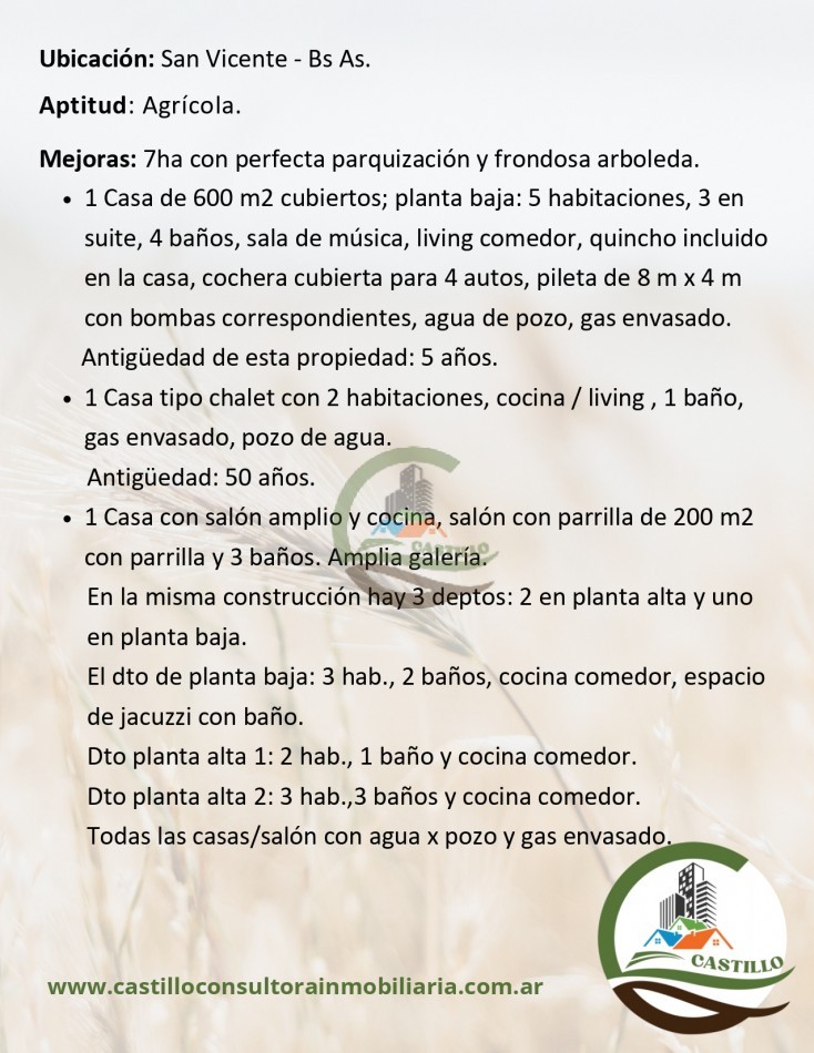 92 ha agricolas - san vicente