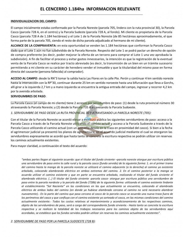 1184 ha Ganadero - Las Flores