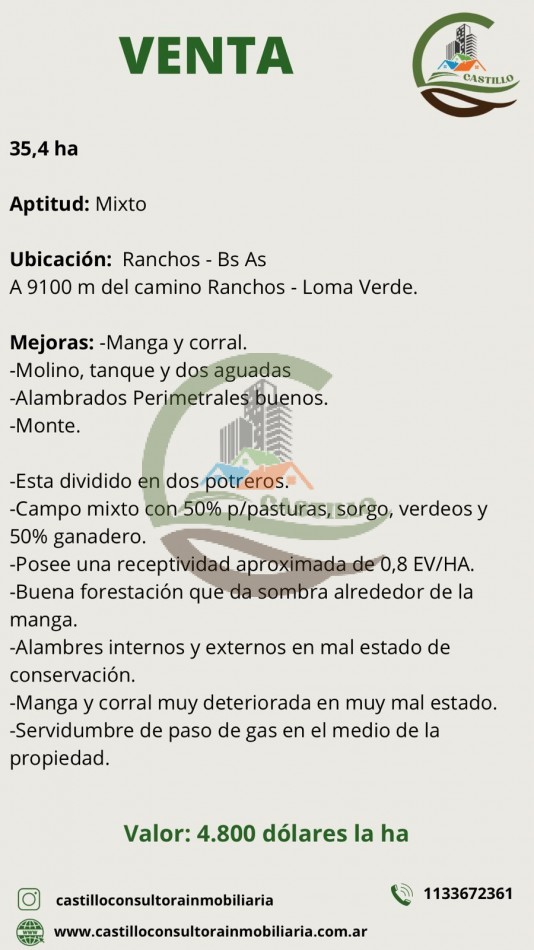 35,4 ha Mixtos - Ranchos