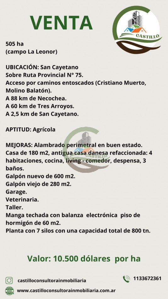 505 ha Agricolas - San Cayetano