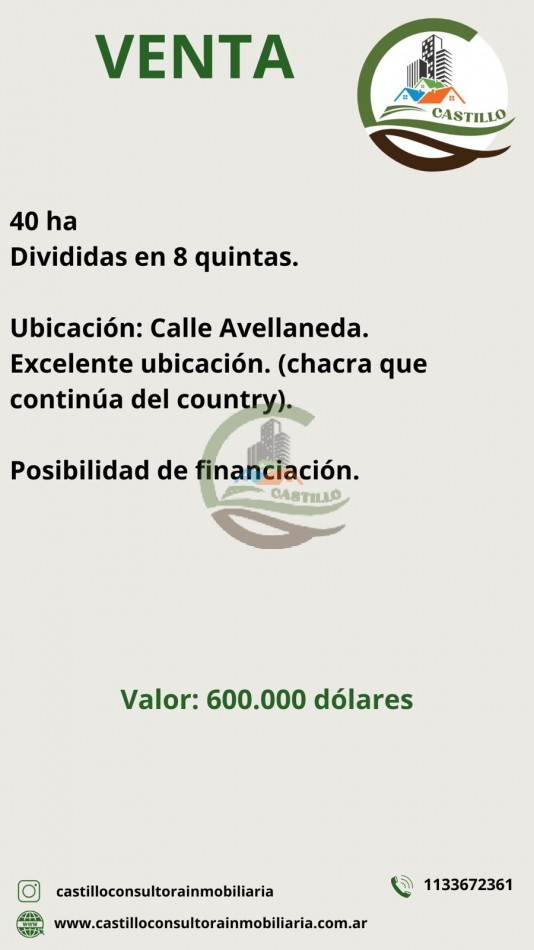 40 ha subdivididas - Olavarria