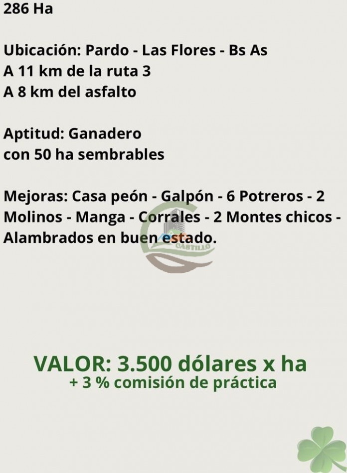 286 ha Ganaderas - Las Flores