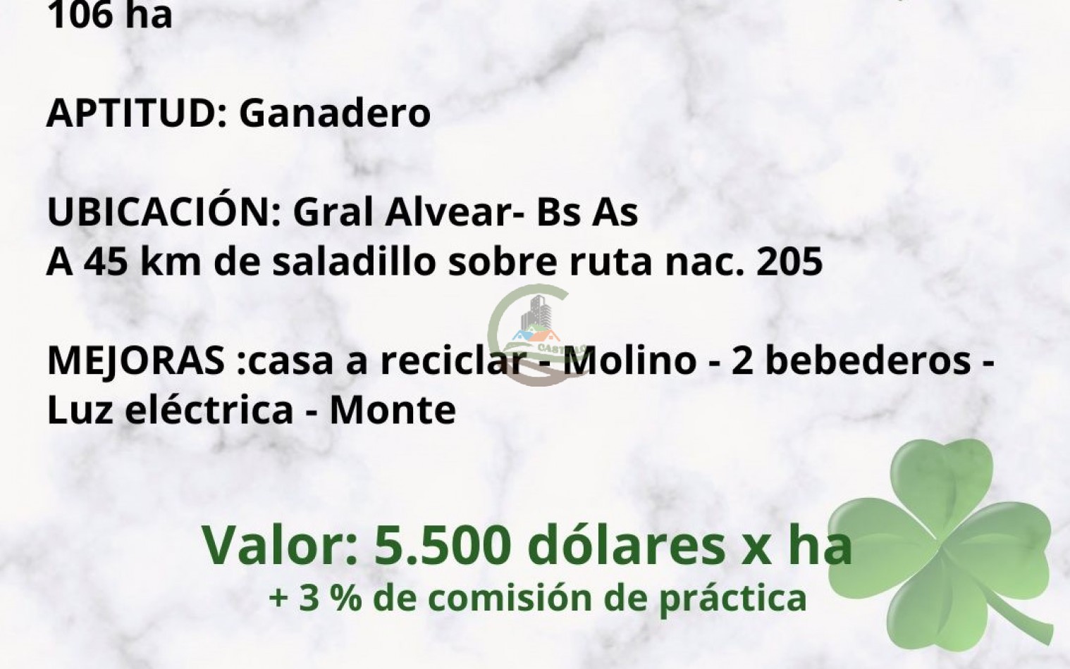 106 ha ganadero - gral alvear
