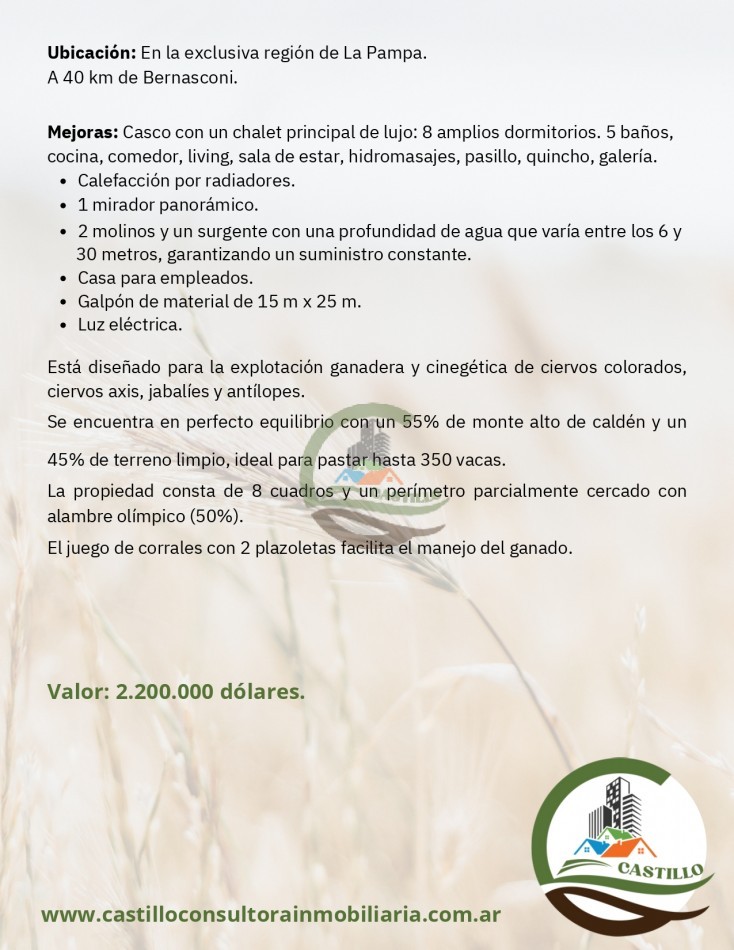 1435 ha coto de caza - la pampa