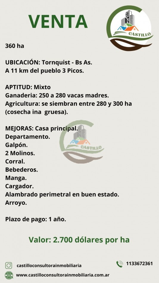 360 ha Mixtas - Tornquist