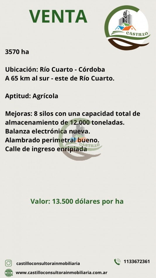 3570 ha Agricolas - Rio Cuarto