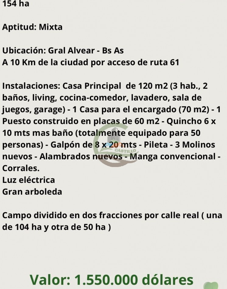 154 ha Mixtas - Gral Alvear