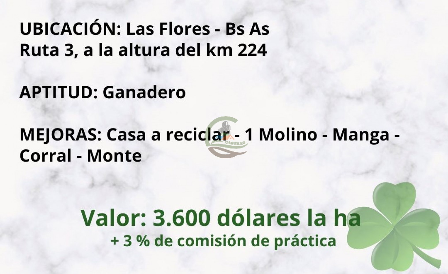 180 ha Ganadero - Las Flores
