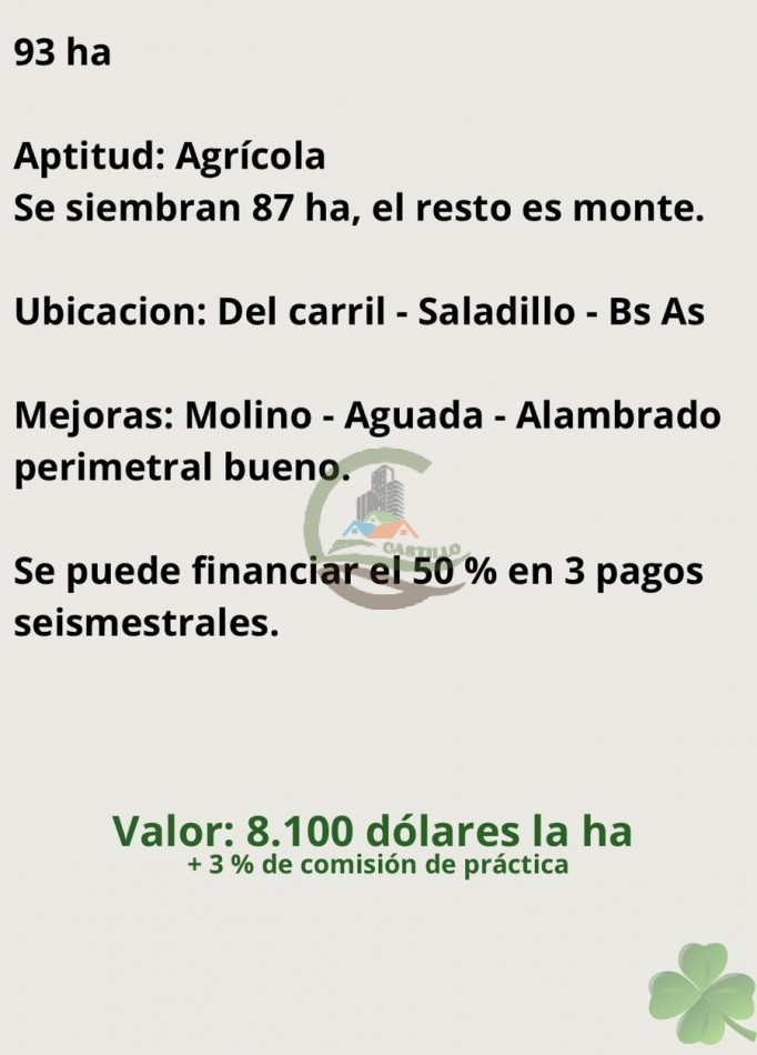 93 ha Agricolas - saladillo