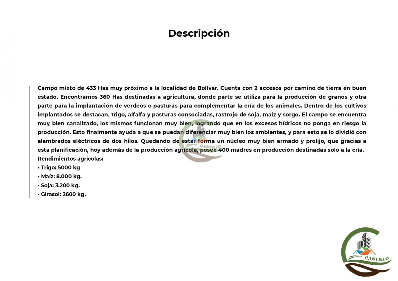 433 ha mixtas - bolivar