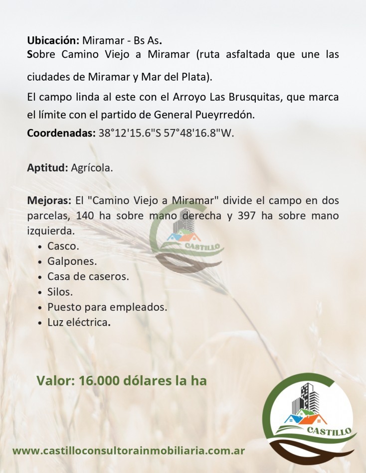 540 ha agricolas - miramar